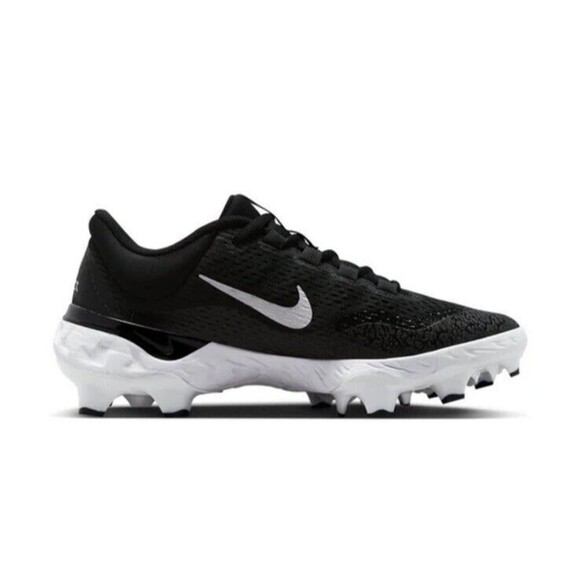 Size 11 Nike Alpha Huarache Elite 4 Low MCS Black White Mens FD6221-001 - Picture 2 of 8